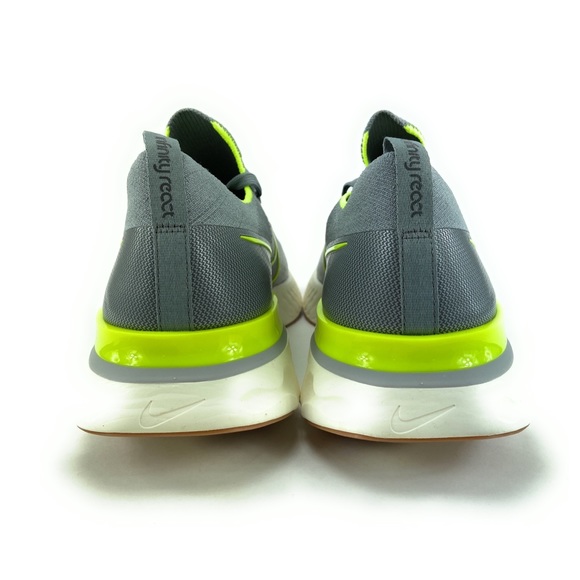 Nike Men's React Infinity Run Flyknit Grey Volt Running Shoes CD4371-008 Size 14 - Picture 2 of 10